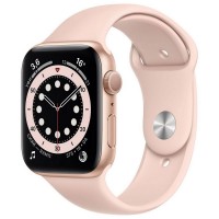 Умные часы Apple Watch Series 6 GPS 44mm Aluminum Gold Case with Sport Pink Band M00E3RU/A