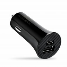 Мощное интеллектуальное автомобильное зарядное устройство Qualcomm 3.0 (USB A + Type C)