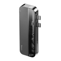 Хаб Baseus Transparent Dual Type-C Серый cahub-ts0g