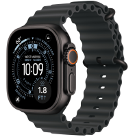 Apple Watch Ultra 3 49mm Black Titanium Case with Black Ocean Band (2025)