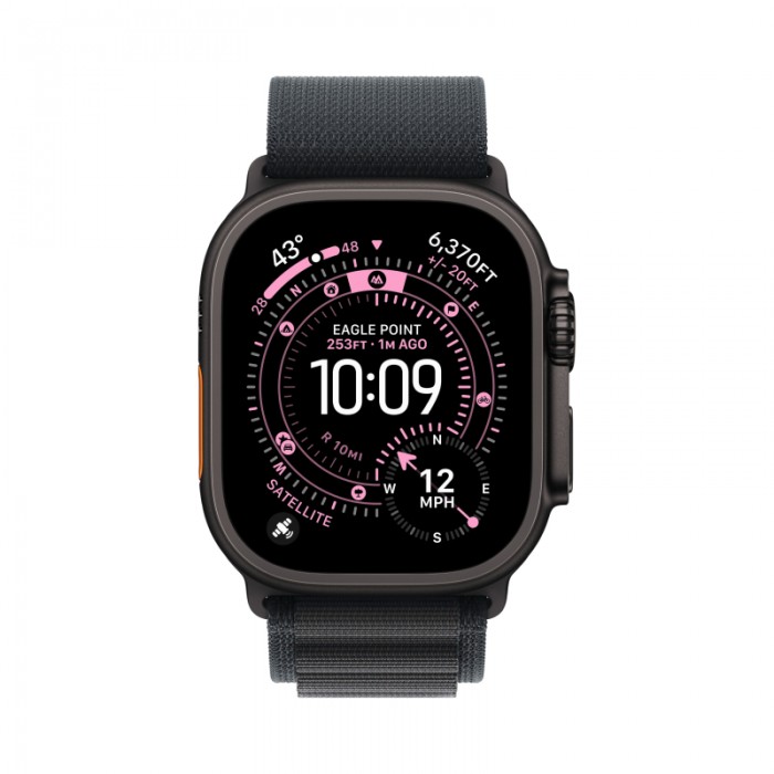 Apple Watch Ultra 3, 49 мм, Black Titanium Bl/Charcoal Trail Loop