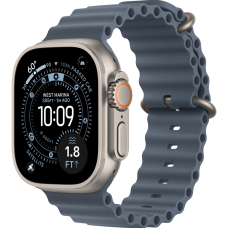Apple Watch Ultra 3 49mm Natural Titanium Case with Anchor Blue Ocean Band (2025)