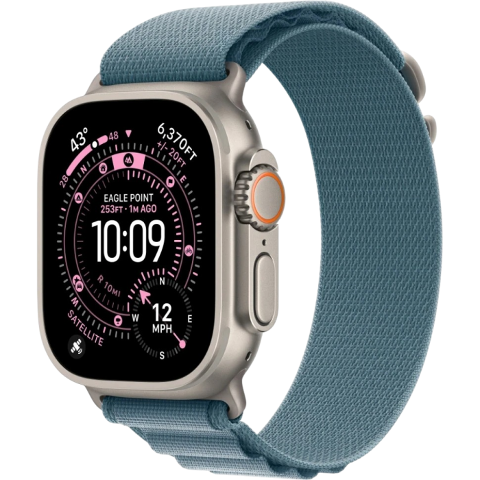 Apple Watch Ultra 2 49 мм Natural Titanium Trail Loop Blue Apple Watch Ultra 2 49 мм Natural Titanium Trail Loop Blue