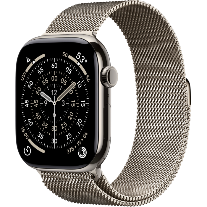 Apple Watch Series 11 46mm Natural Titanium Milanese Loop — купить в Москве Apple Watch Series 11 46mm Natural Titanium Milanese Loop — купить в Москве