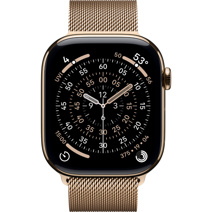 Apple Watch Series 11 46mm Gold Titanium Milanese Loop M/L (150–200 мм) — купить в Москве