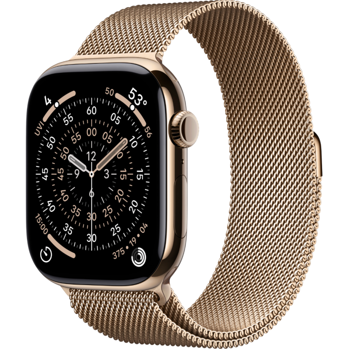 Apple Watch Series 11 46mm Gold Titanium Milanese Loop M/L (150–200 мм) — купить в Москве
