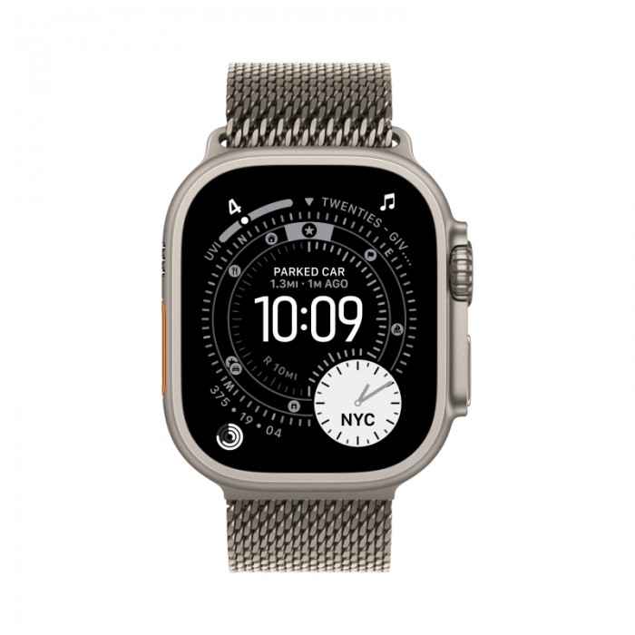 Apple Watch Ultra 3, 49 мм, Natural Titanium Milanese Natural Loop M