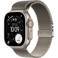Apple Watch Ultra 3 49mm Natural Titanium Case with Natural Milanese Loop (M, 155-185mm) (2025)