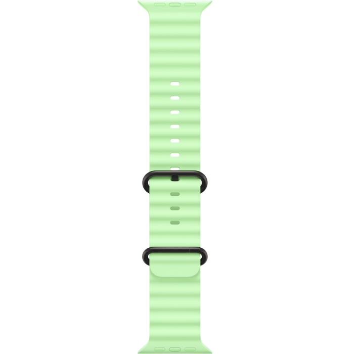 Apple Watch Ultra 3 49mm Black Titanium Case with Neon Green Ocean Band (2025)