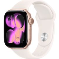 Apple Watch Series 11 42mm Rose Gold Aluminum Light Blush Sport Band S/M, 130-180mm