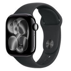 Apple Watch Series 11 46mm Jet Black Aluminum Black Sport Band M/L, 160-210mm