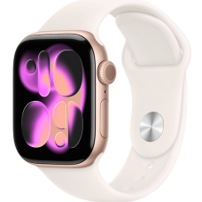 Apple Watch Series 11 46mm Rose Gold Aluminum Light Blush Sport Band M/L, 160-210mm