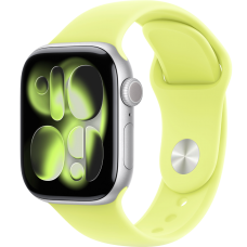 Apple Watch Series 11 46mm Silver Aluminum Light Blush Neon Yellow M/L, 160-210mm