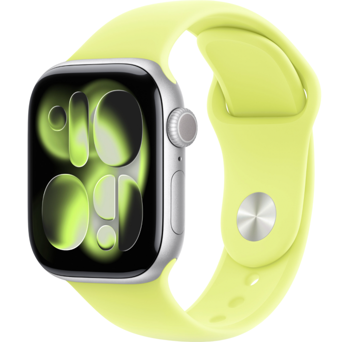 Apple Watch Series 11 46mm Silver Aluminum Light Blush / Neon Yellow M/L — купить в Москве по низкой цене
