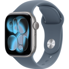 Apple Watch Series 11 46mm Space Grey Aluminium Anchor Blue Sport Band M/L, 160-210mm
