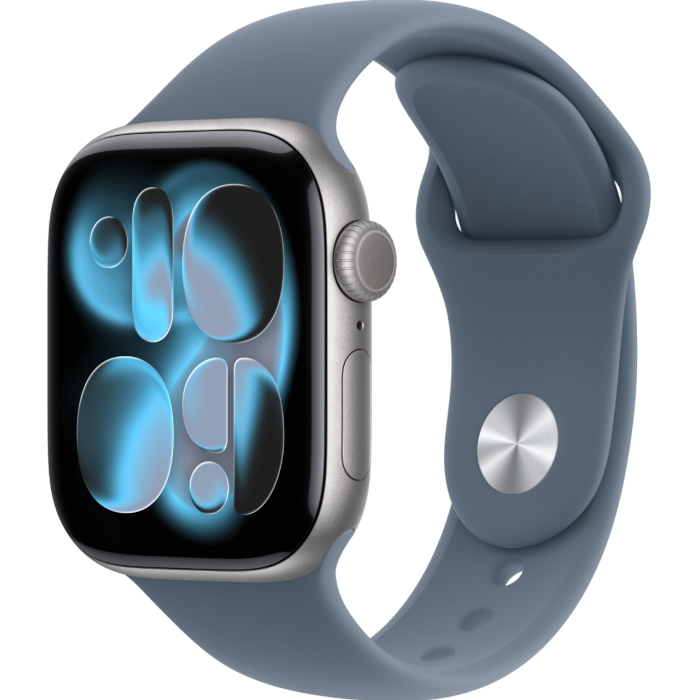 Apple Watch Series 11 46mm Space Grey Aluminium Anchor Blue Sport Band M/L — купить в Москве по низкой цене