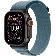 Apple Watch Ultra 3 49mm Black Titanium Case with Alpine Loop Light Blue (L, 165-210mm) (2025)