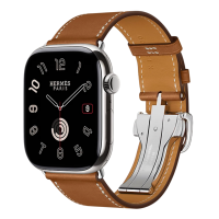 Apple Watch Hermès Series 11 46mm Titanium Case with Single Tour Deployment Buckle Fauve
