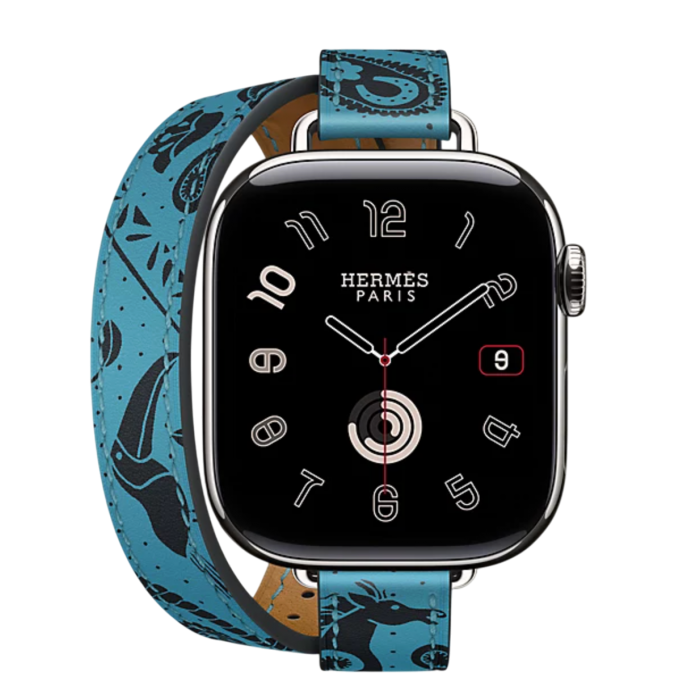 Купить Apple Watch Hermès Series 11 42mm Titanium Case with Double Tour Attelage Animaux Bandana Bleu Du Nord в магазине stiltv.ru по низкой цене, фото номер 2