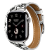 Купить Apple Watch Hermès Series 11 42mm Titanium Case with Double Tour Attelage Animaux Bandana Blanc в магазине stiltv.ru по низкой цене