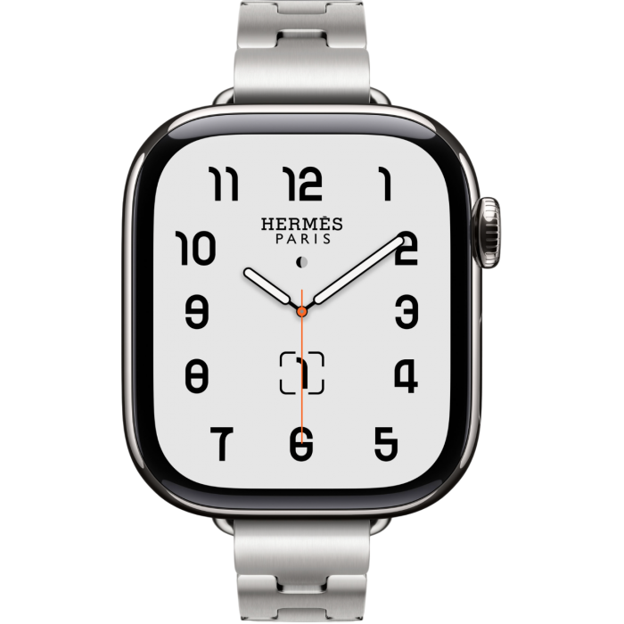 Купить Apple Watch Hermès Series 11 42mm Titanium Case with Single Tour Simple Tour 42 mm Grand H Fin Satine (L, 160-175mm) в магазине stiltv.ru по низкой цене, фото номер 1