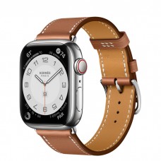 Умные часы Apple Watch Hermès Series 7 GPS + Cellular 41мм Stainless Steel Case with Single Tour, серебристый/Gold