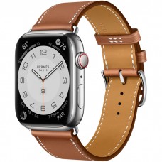 Умные часы Apple Watch Hermès Series 7 GPS + Cellular 45мм Stainless Steel Case with Single Tour, серебристый/Gold
