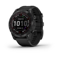 Умные часы Fenix 7 Sapphire Solar титановый черный DLC с черным ремешком
