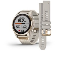 Умные часы FENIX 7S Sapphire Solar титановый кремовый с нейлоновым ремешком