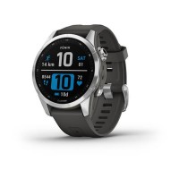 Купить Умные FENIX 7S серебристый с графитовым силиконовым ремешком