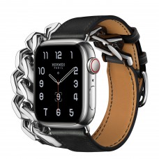 Умные часы Apple Watch Hermès Series 8 GPS + Cellular 41мм Stainless Steel Case with Gourmette Metal Double Tour, серебристый/Noir