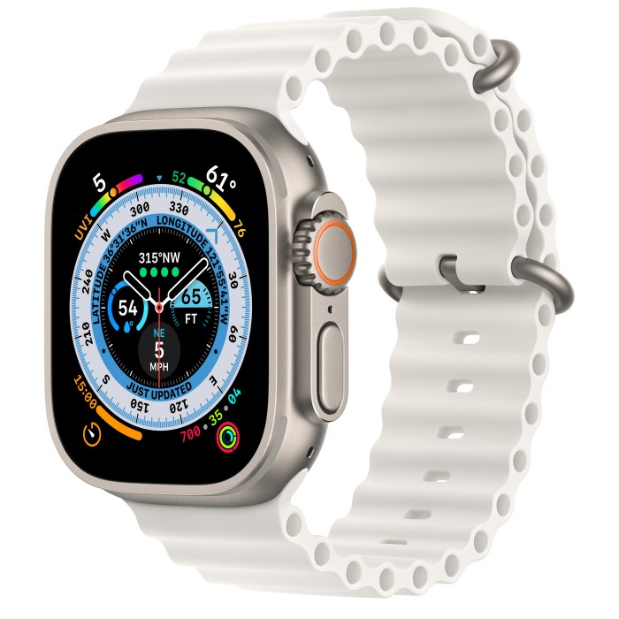 Умные часы Apple Watch Ultra GPS + Cellular 49мм Titanium Case with White Ocean Band, Белый