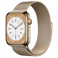 Часы Apple Watch Series 8 GPS + Cellular 45мм Gold Stainless Steel Case with Milanese Loop Gold, золотистый