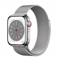 Часы Apple Watch Series 8 GPS + Cellular 41мм Stainless Steel Case with Milanese Loop Silver, серебристый