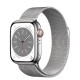 Умные часы Apple Watch Series 8 GPS + Cellular 41mm Gold Stainless Steel Case with Milanese Loop Silver, серебристый