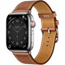 Умные часы Apple Watch Hermès 8 Series GPS + Cellular 45mm Silver Stainless Steel Case with H Diagonal Single Tour, Gold