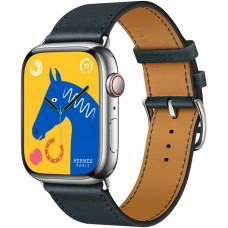 Умные часы Apple Watch Hermès 8 Series GPS + Cellular 45mm Silver Stainless Steel Case with Single Tour,  Vert Rousseau