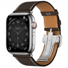 Умные часы Apple Watch Hermès 8 Series GPS + Cellular 45mm Silver Stainless Steel Case with Single Tour Deployment Buckle, Ébène
