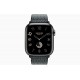 Умные часы Apple Watch Hermès Series 9 GPS + Cellular 41mm Black Stainless Steel Case with Denim/Noir Toile H Single Tour