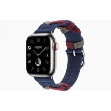 Умные часы Apple Watch Hermès Series 9 GPS + Cellular 41mm Stainless Steel Case with Navy Bridon Single Tour