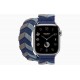 Умные часы Apple Watch Hermès Series 9 GPS + Cellular 41mm Stainless Steel Case with Navy Bridon Double Tour