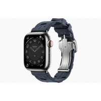 Умные часы Apple Watch Hermès Series 9 GPS + Cellular 41mm Stainless Steel Case with Navy Kilim Single Tour