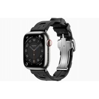 Умные часы Apple Watch Hermès Series 9 GPS + Cellular 41mm Stainless Steel Case with Noir Kilim Single Tour