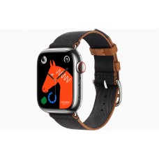 Умные часы Apple Watch Hermès Series 9 GPS + Cellular 41mm Stainless Steel Case with Noir/Gold Twill Jump Single Tour