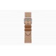 Умные часы Apple Watch Hermès Series 9 GPS + Cellular 41mm Black Stainless Steel Case with Gold/Ecru Toile H Single Tour