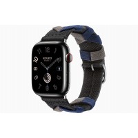 Умные часы Apple Watch Hermès Series 9 GPS + Cellular 45mm Stainless Steel Case with Noir Bridon Single Tour