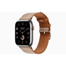 Умные часы Apple Watch Hermès Series 9 GPS + Cellular 45mm Stainless Steel Case with Gold/Ecru Toile H Single Tour