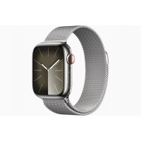 Смарт-часы Apple Watch Series 9 GPS + Cellular, 45mm Stainless Steel Case with silver Milanese Loop, серебристый