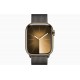 Смарт-часы Apple Watch Series 9 GPS + Cellular, 41mm Gold Stainless Steel Case with Gold Milanese Loop, чёрный