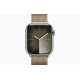 Смарт-часы Apple Watch Series 9 GPS + Cellular, 41mm Stainless Steel Case with silver Milanese Loop, золотистый